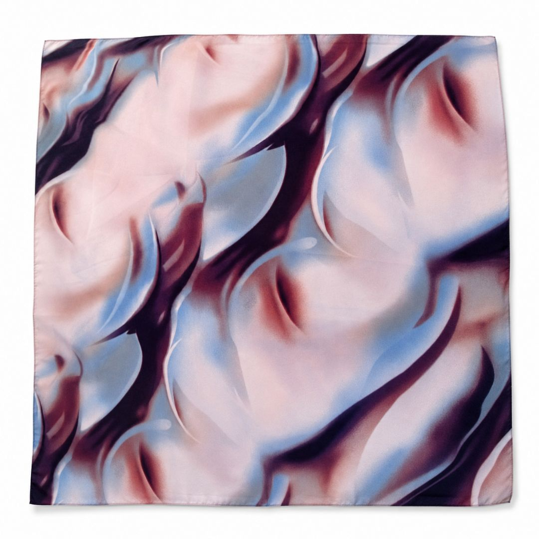 Vintage Sheet Material Abstract Faces Print