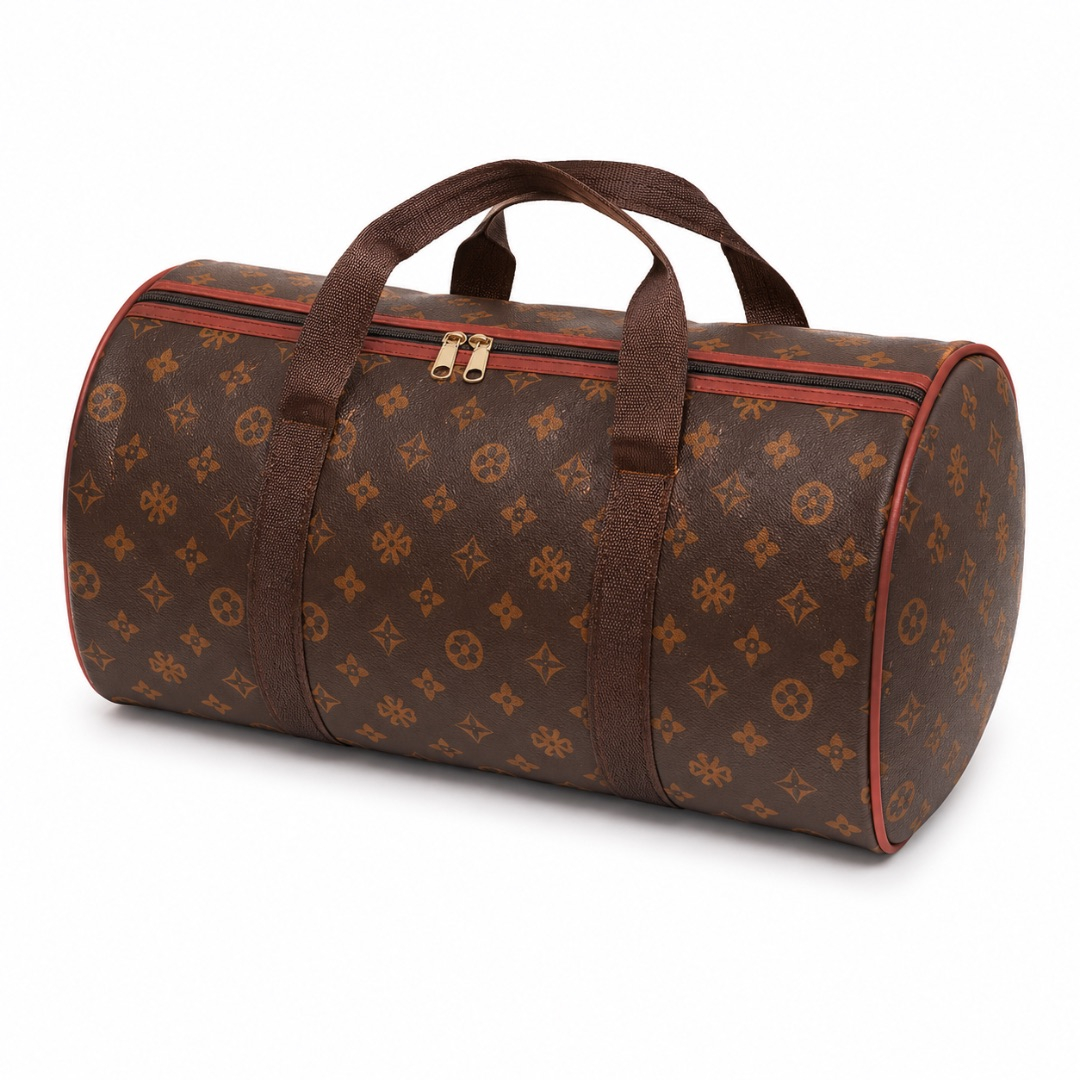 Premium Large Travel Duffel Bag    Brown Monogram Print