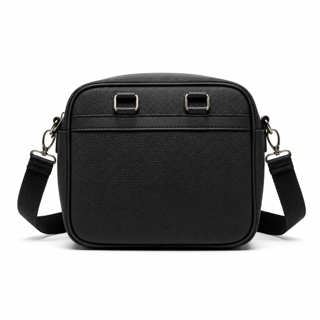 Leather Crossbody Messenger Bag with Front Organizer Pocket