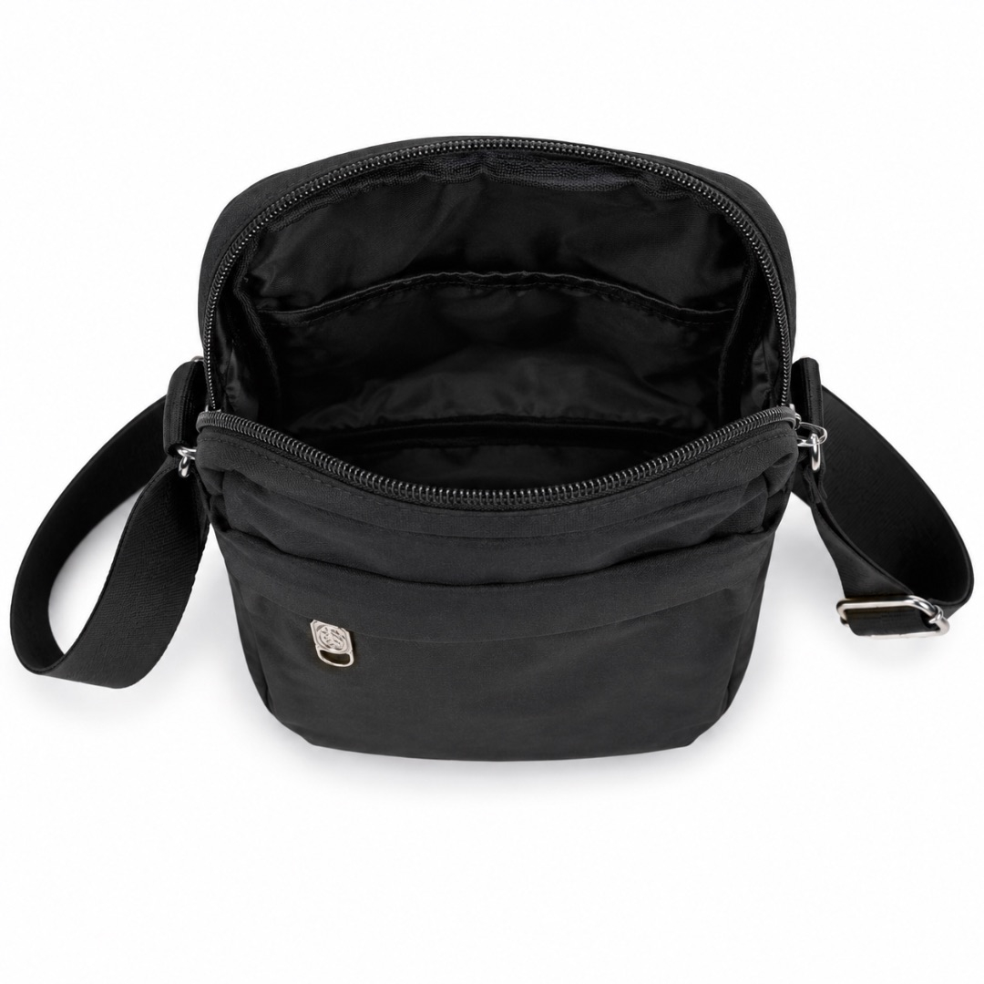 Premium Classic Canvas Crossbody Shoulder Bag     Black