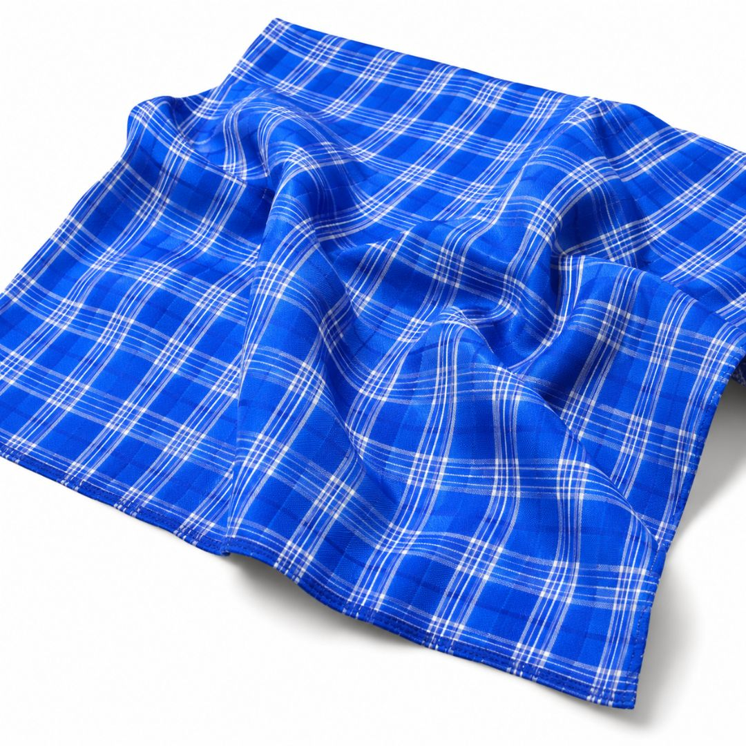 Stock Senator Material Royal Blue Plaid