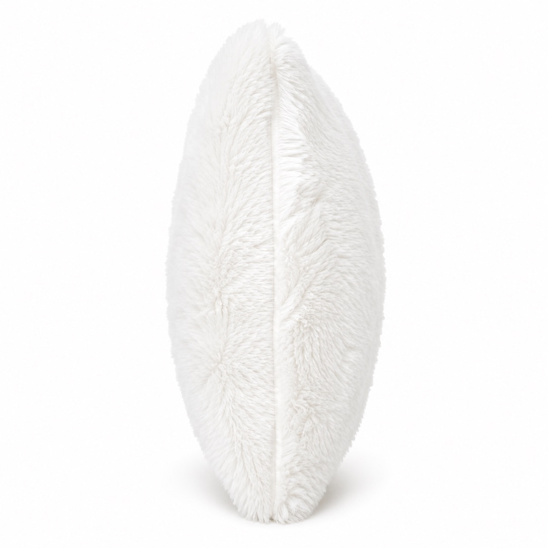 Premium Luxury Faux Fur Throw Pillow     White