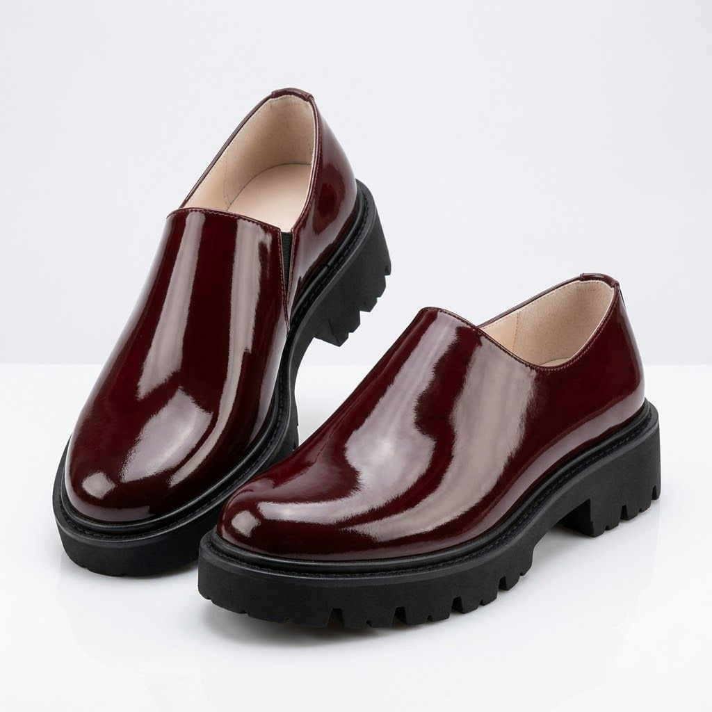 Mens Classic Burgundy SlipOn Casual Loafers