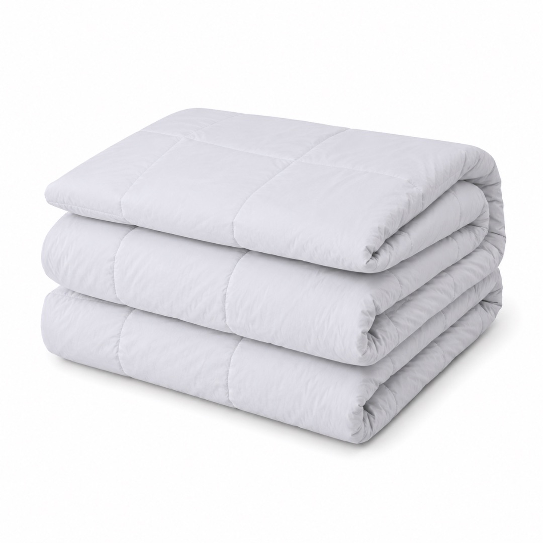 Premium 7 by 6 Plain Quilted Duvet Set     White