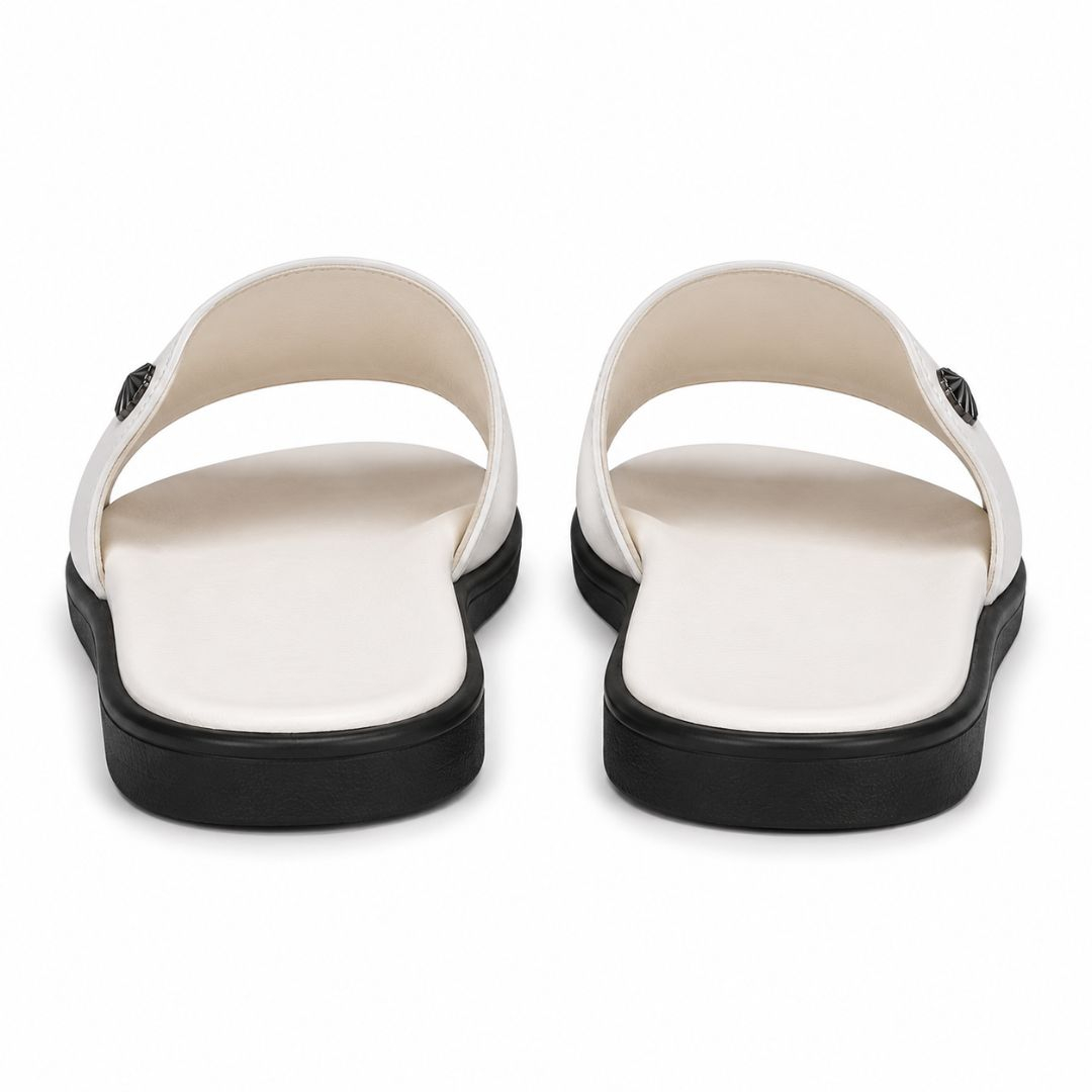 Mens White Classic Comfort Slide Sandals