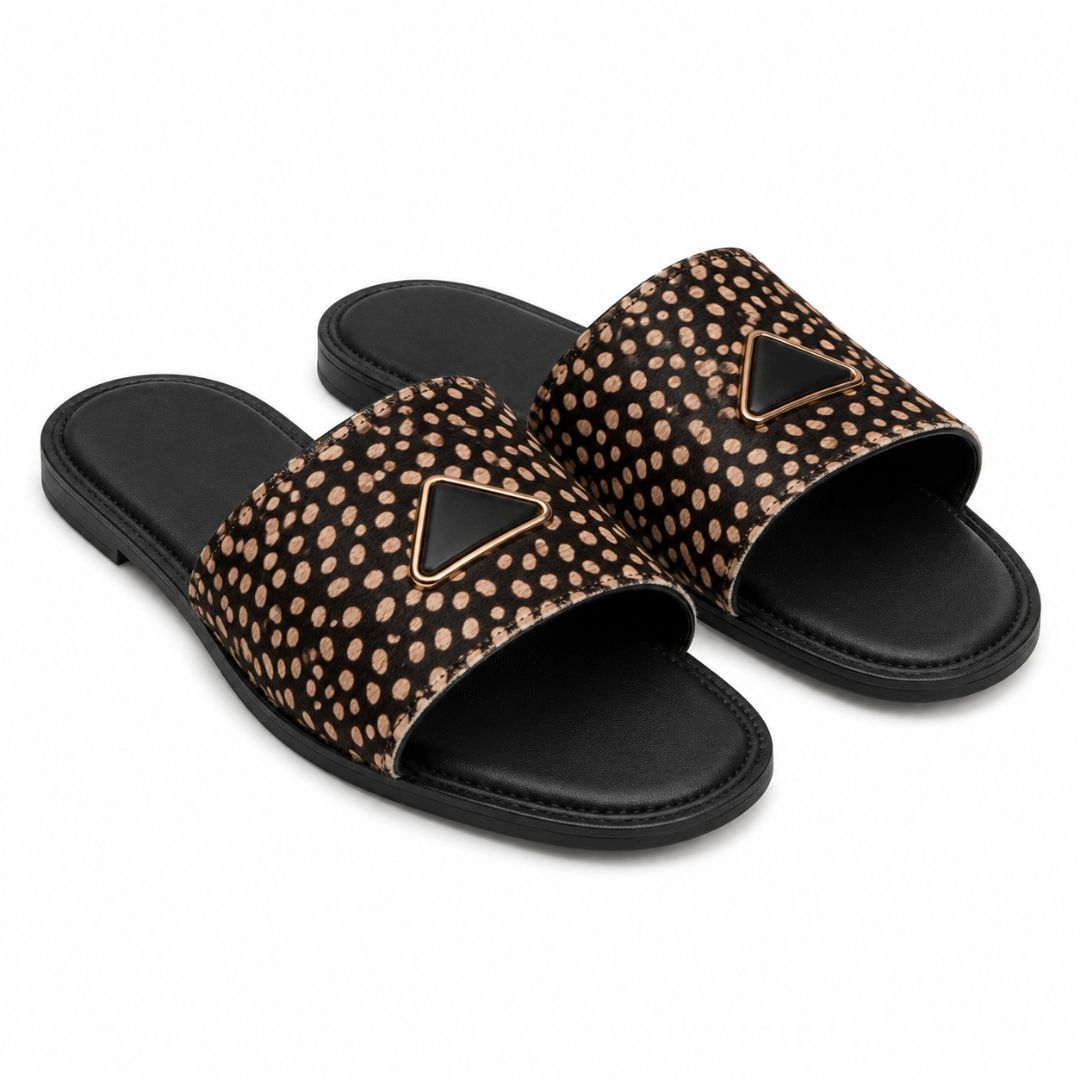 Mens Leopard Print Slide Sandals
