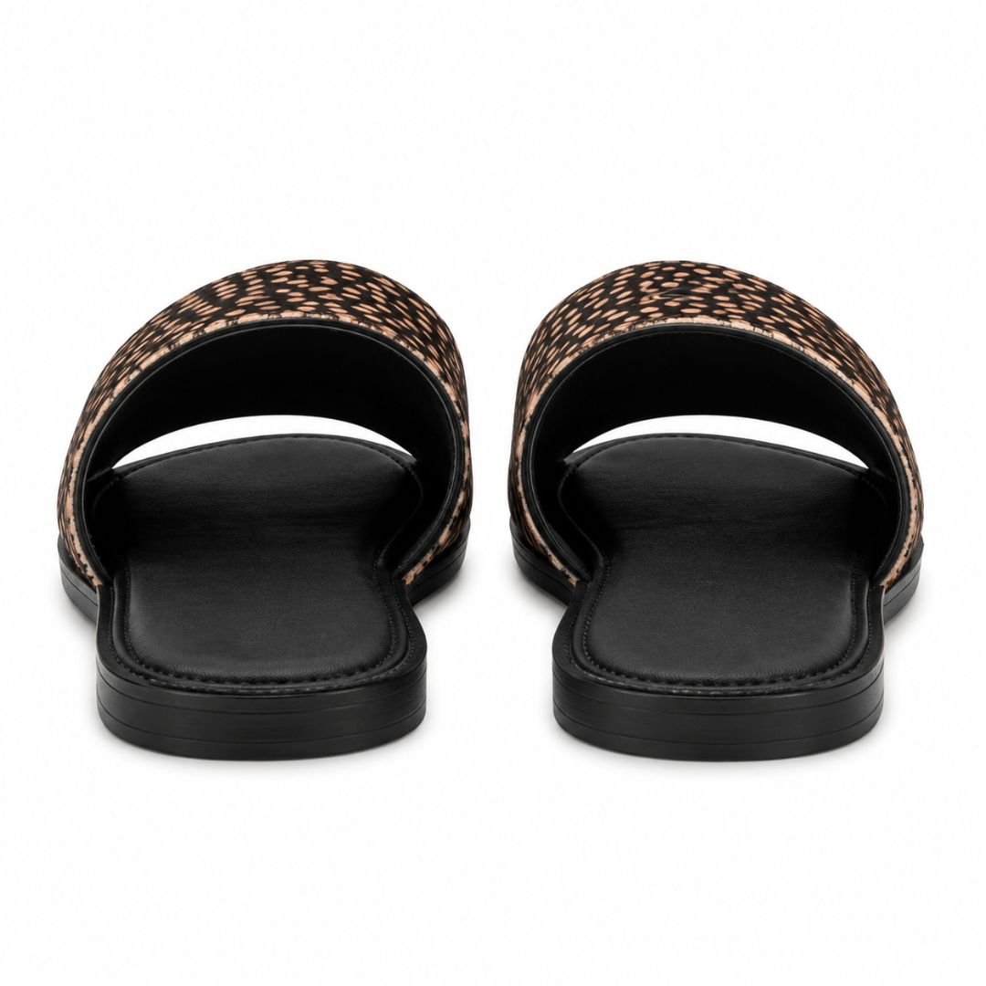 Mens Leopard Print Slide Sandals