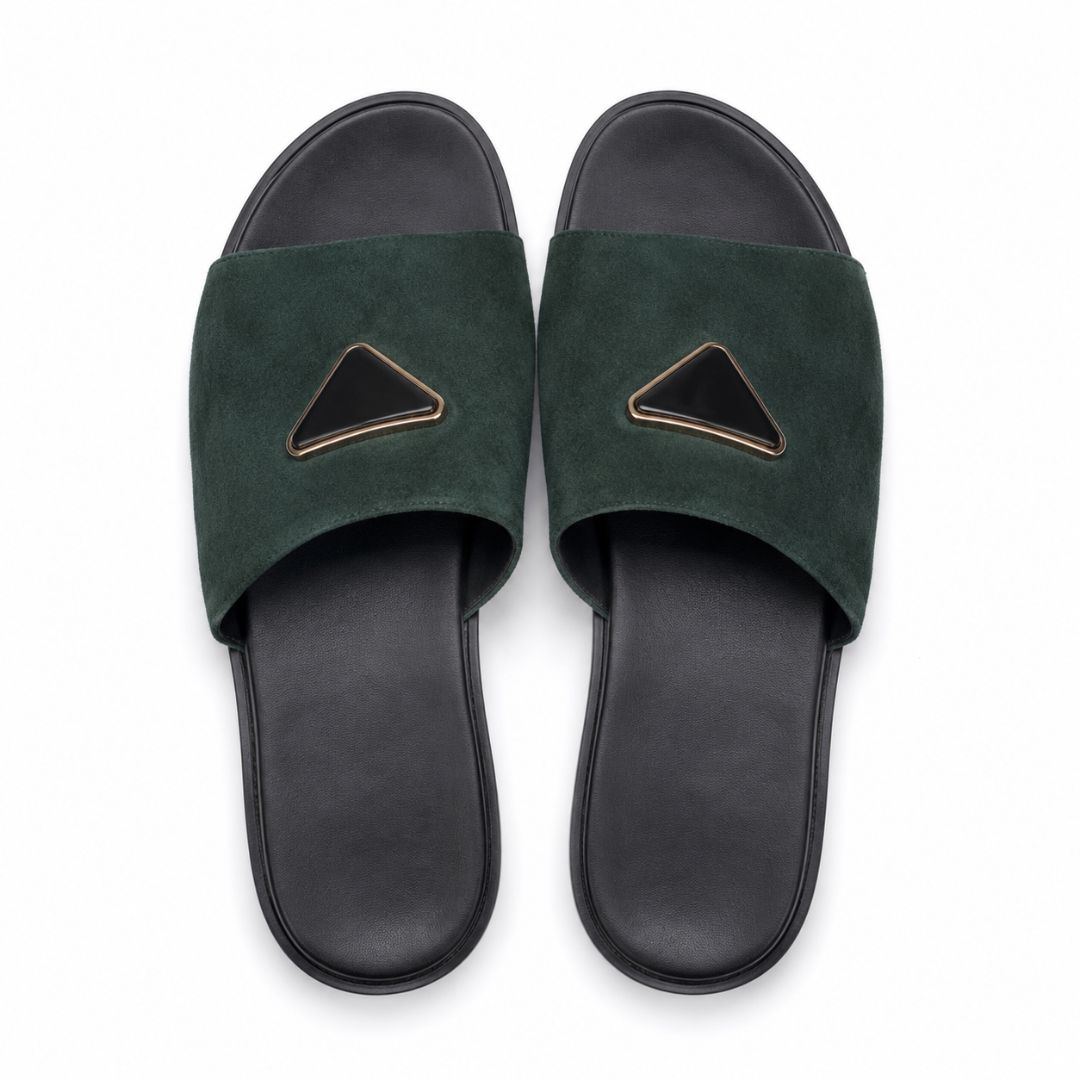 Mens Premium Green Slide Sandals