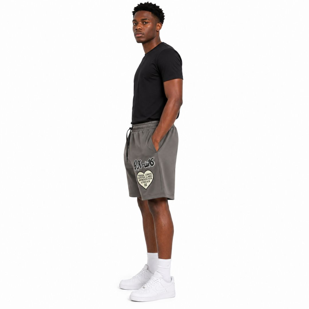 Quality Grey Unisex Embossed Shorts