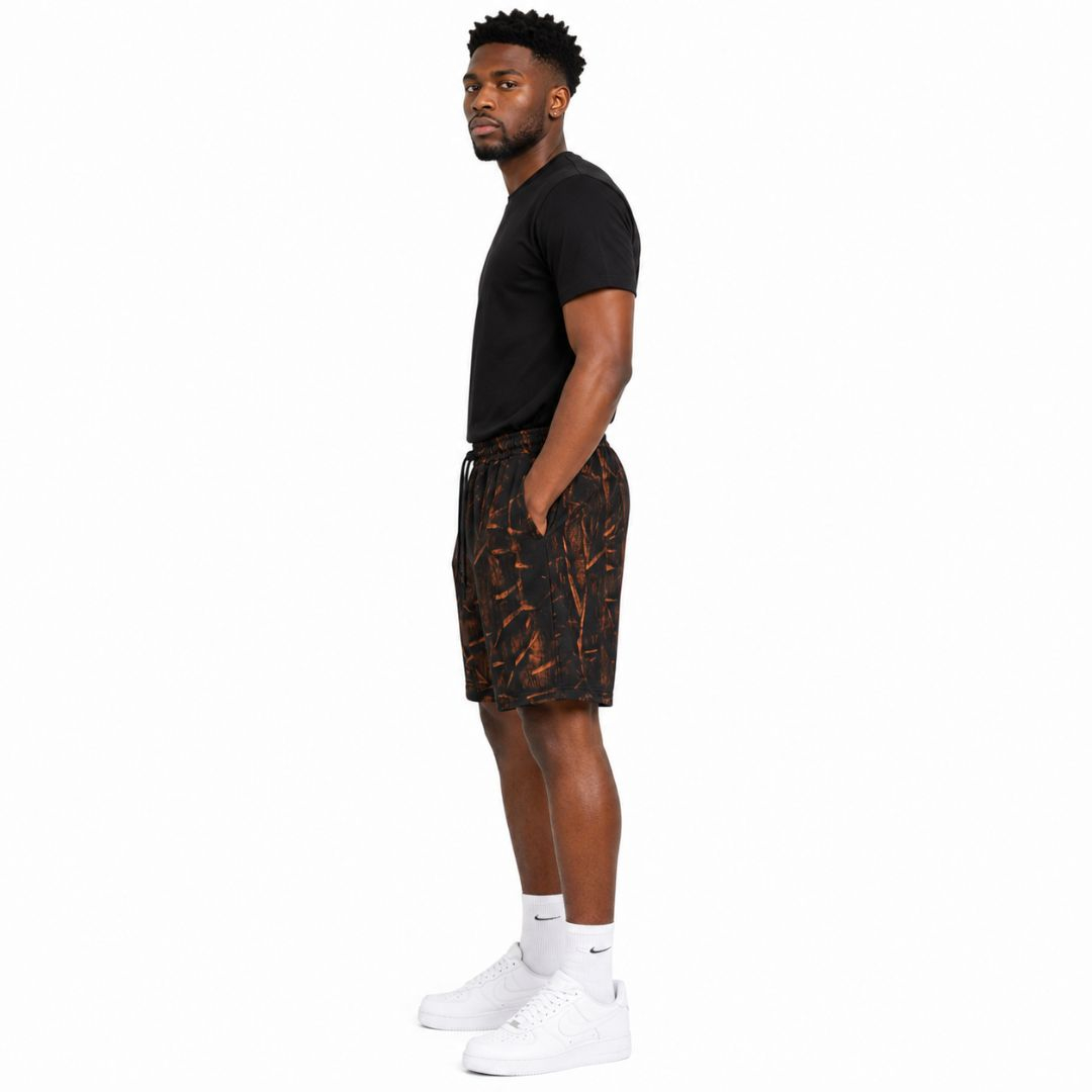 Unisex Washed Effect Drawstring Shorts
