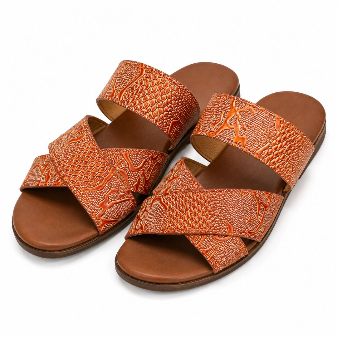 Savanna Weave Women Cross Strap Comfort Slide Sandals