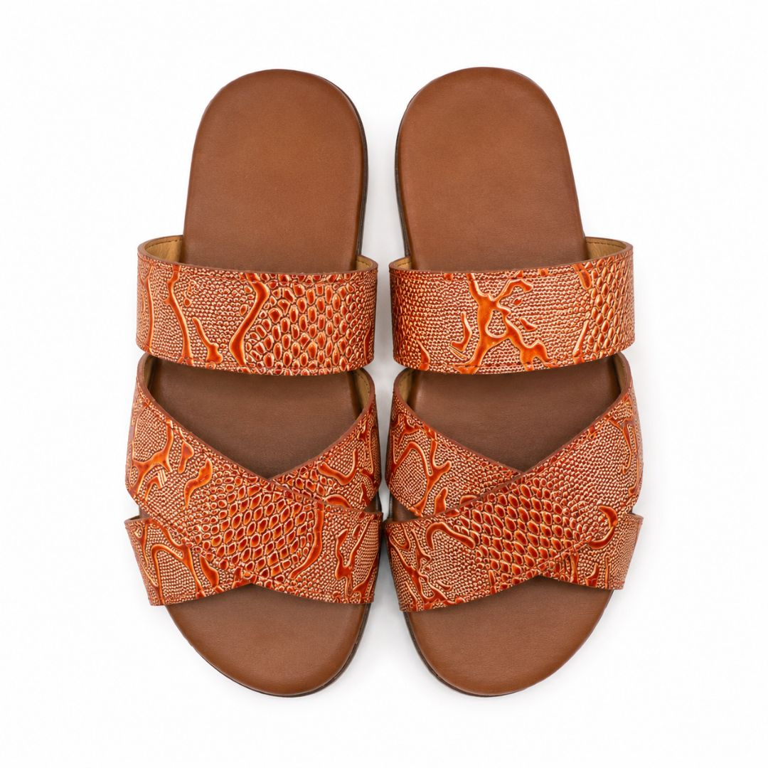 Savanna Weave Women Cross Strap Comfort Slide Sandals