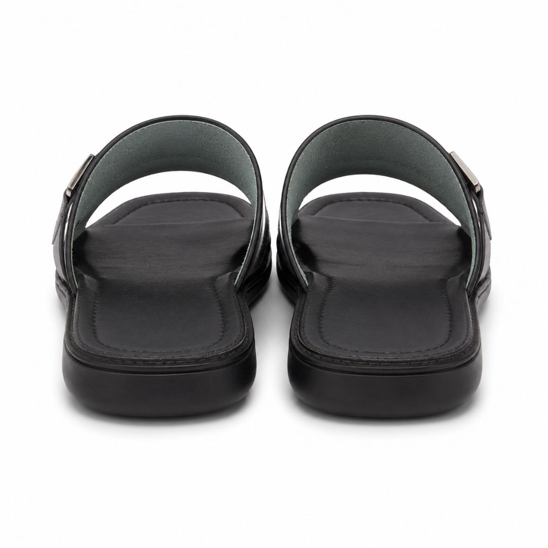 MetroEase Men Dual Tone Comfort Slide Sandals
