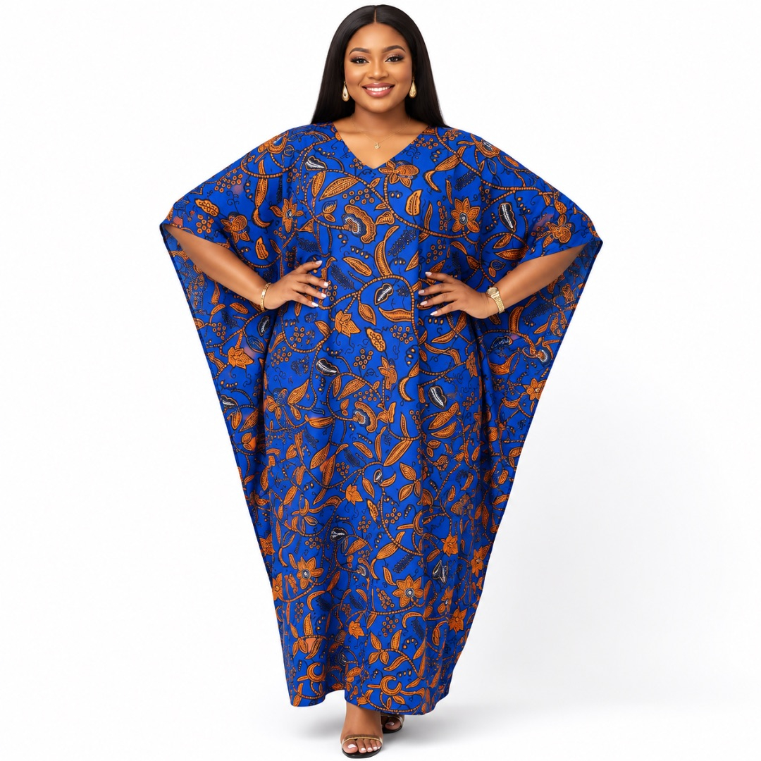 Blue Ankara Bow Detail Blouse  Statement African Print Top