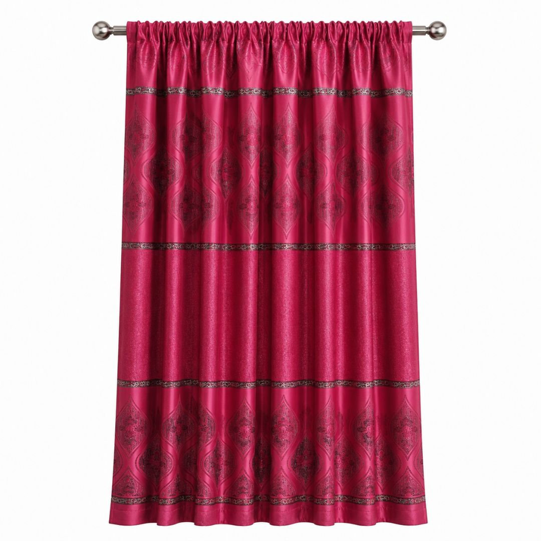 Luxury Wine Red Blackout Window Curtain