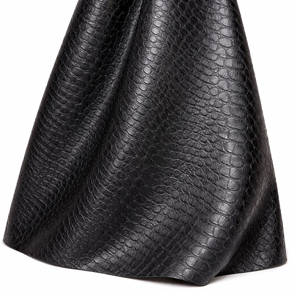 Dark Grey Crocodile Pattern Synthetic Leather Fabric PU Upholstery Material
