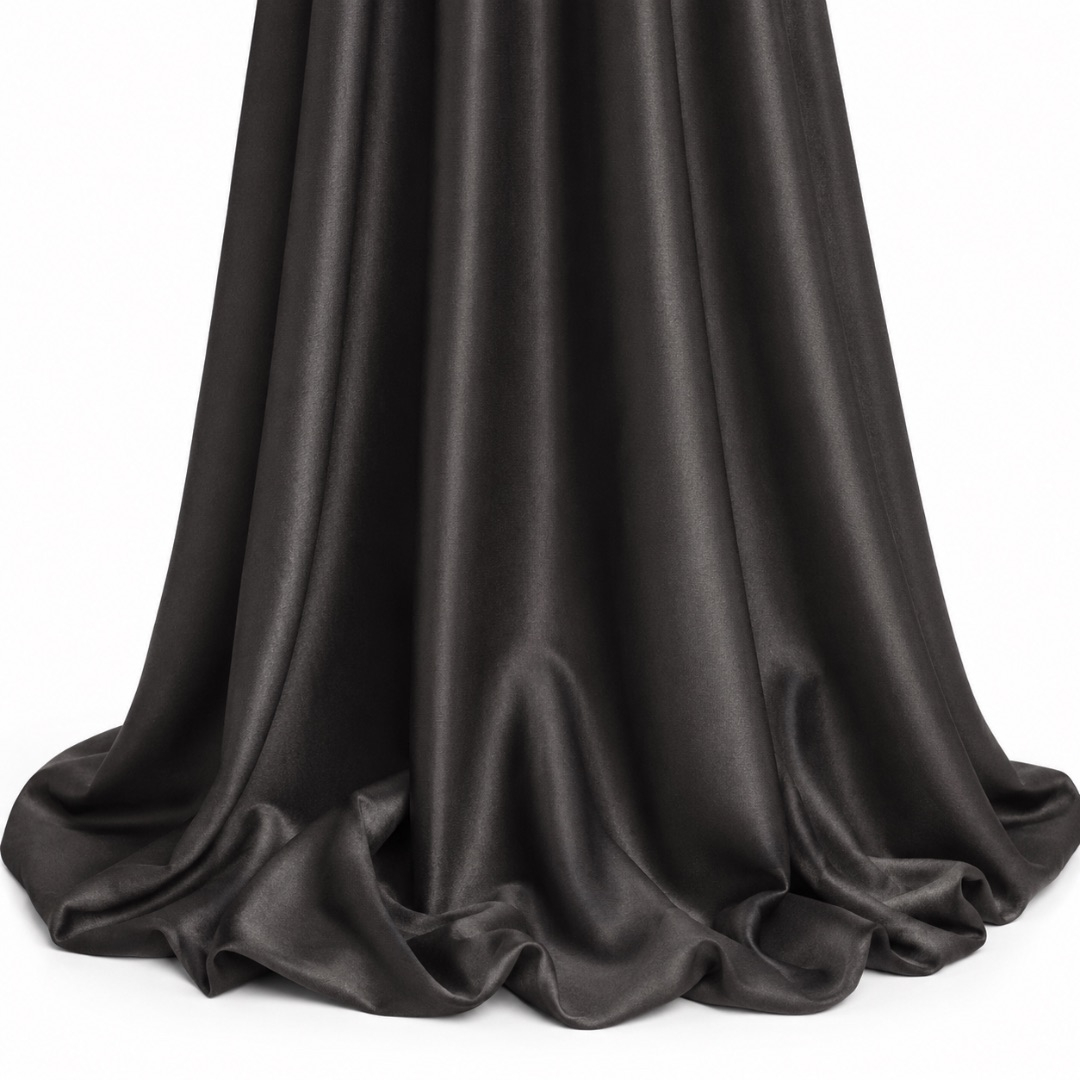 Premium Black Plain Stock Fabric