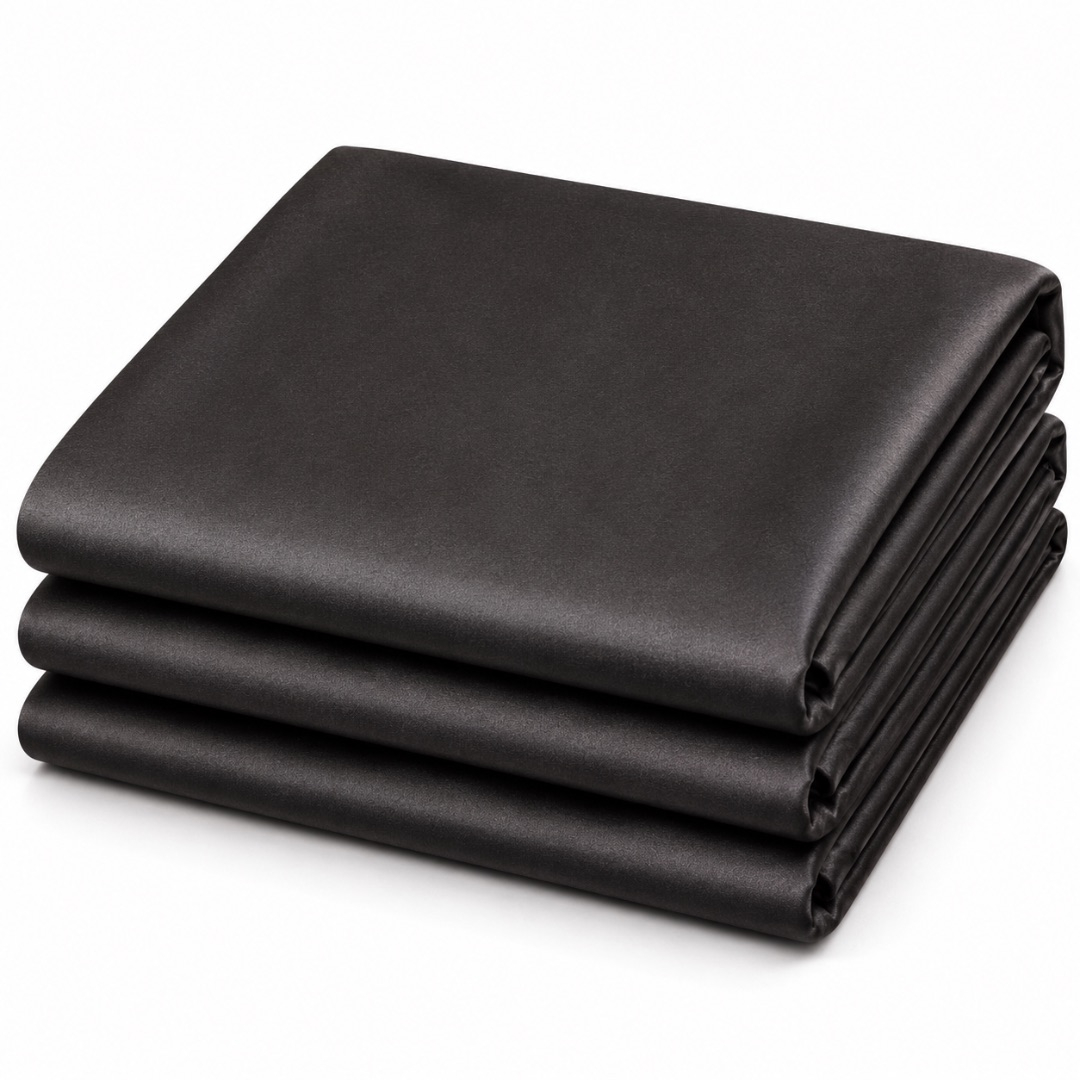 Premium Black Plain Stock Fabric