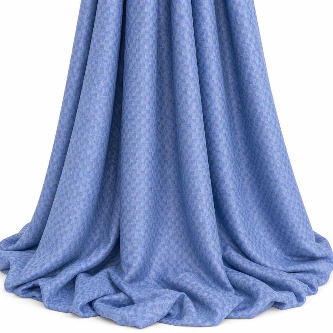 Premium Sky Blue Damask Fabric
