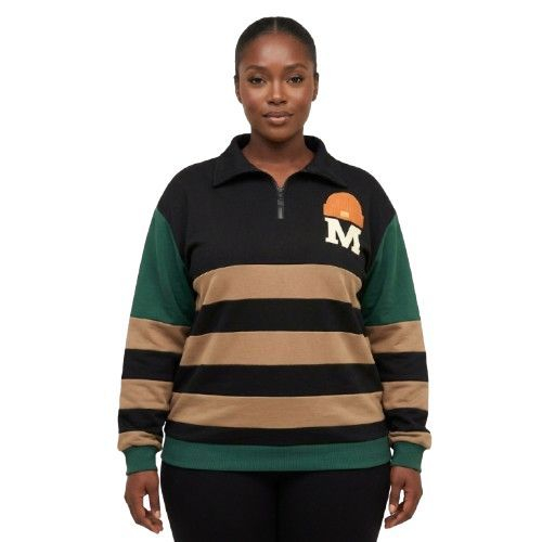 Unisex Alpine Crest Quarter Zip Color Block Rugby Sweatshirt