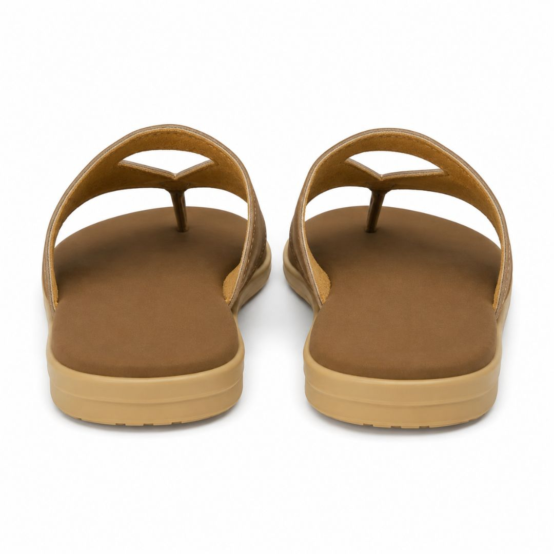 Brown VCut Toe Post Slippers