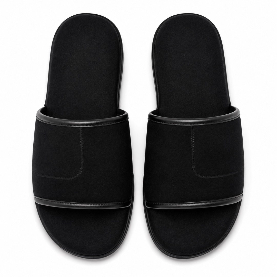 Premium Black  Classic Mens Slide Slippers