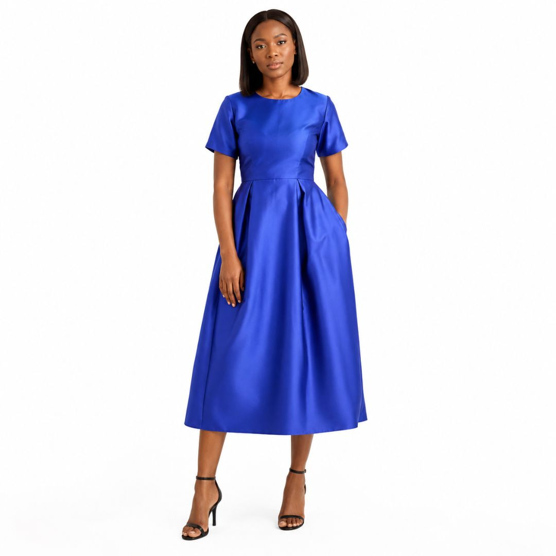 Blue Plain Satin Fabric Roll