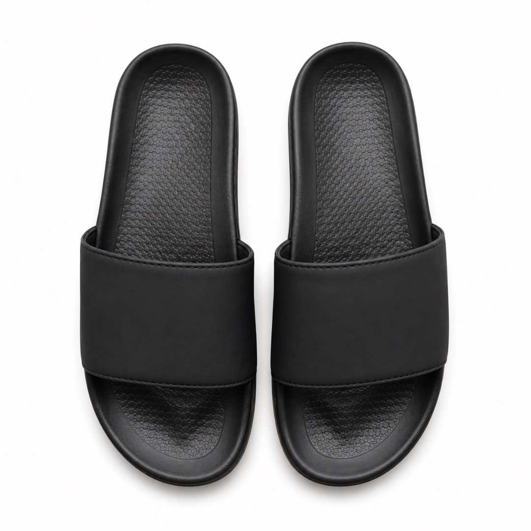 Black Slide Sandals with Iconic XX Design