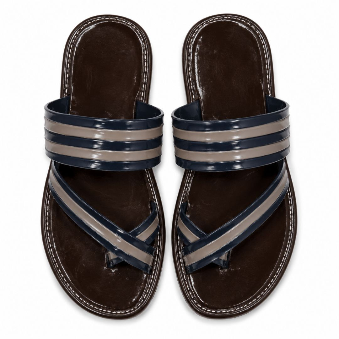 Espresso Cross Strap Comfort Sandals