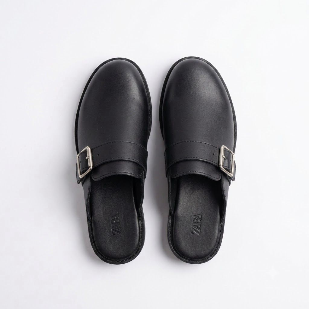 White men mule slippers