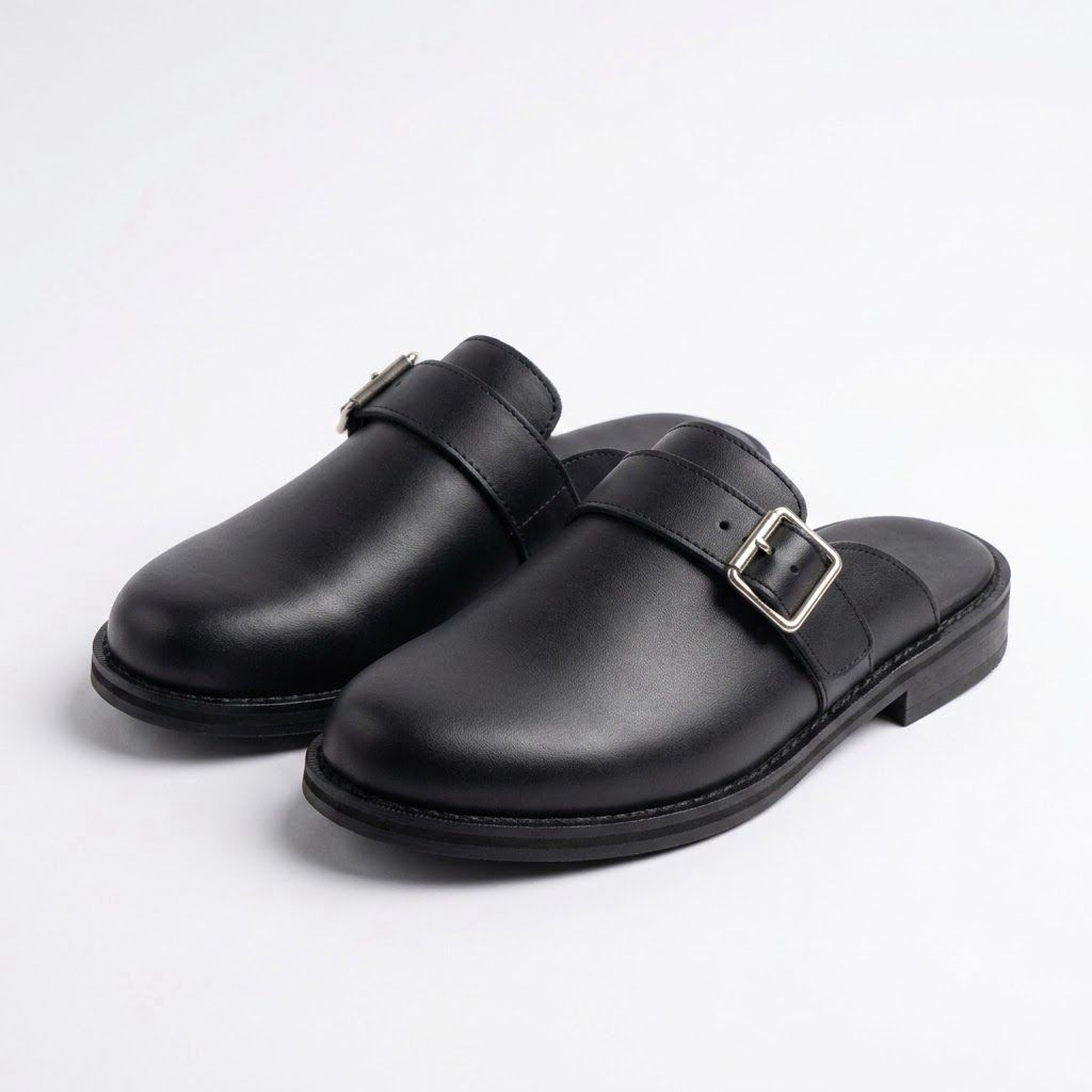 White men mule slippers