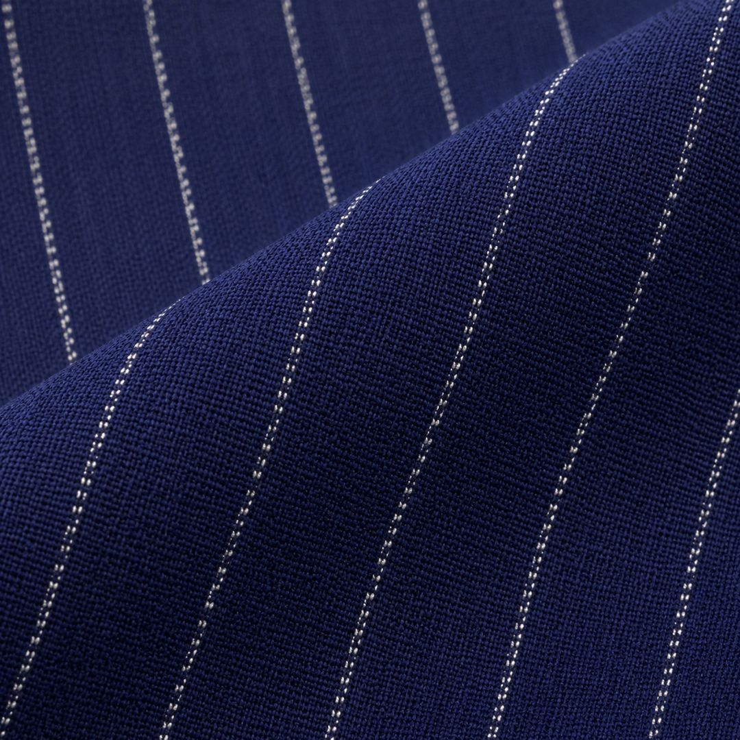 Regent Azure Pinstripe Suiting Fabric