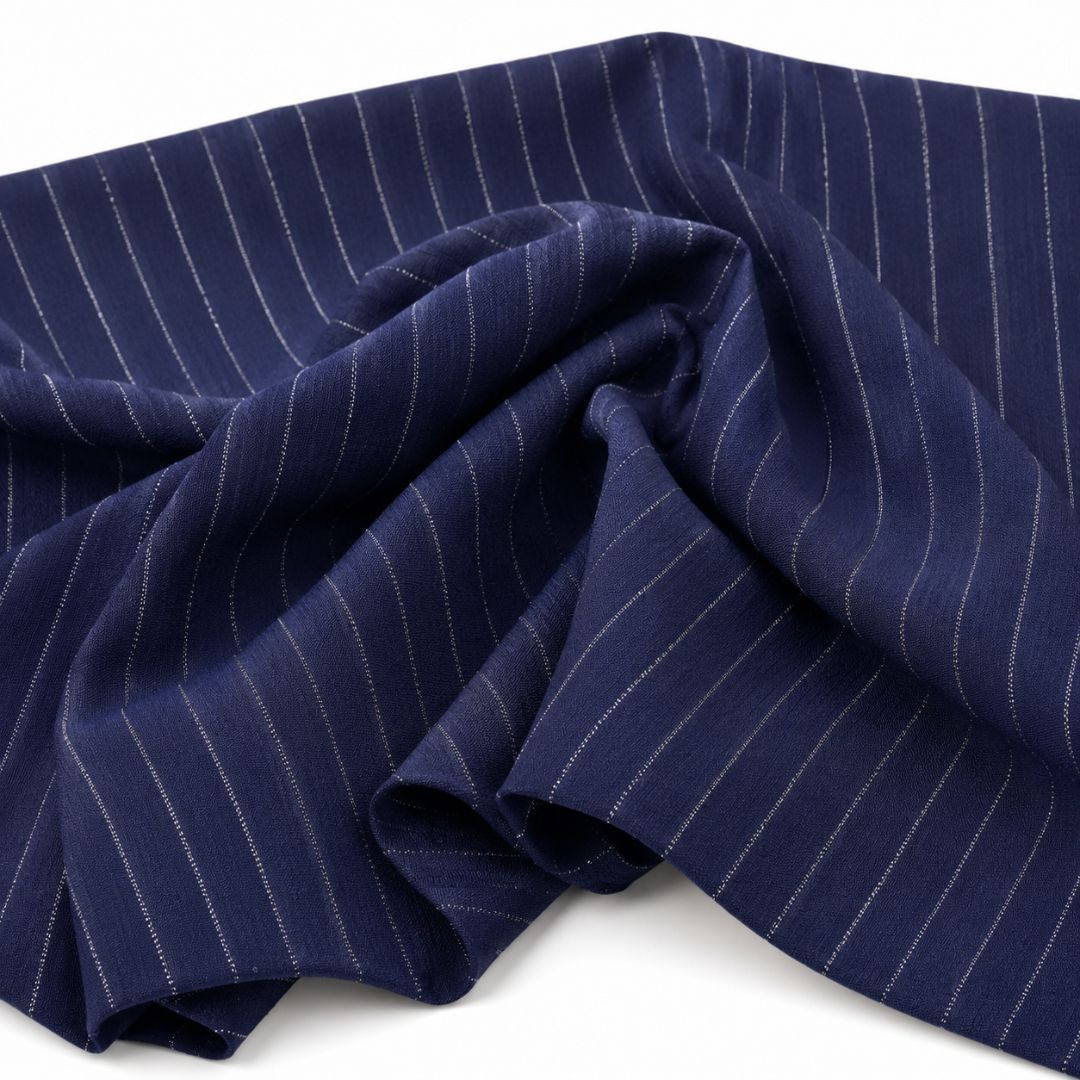 Regent Azure Pinstripe Suiting Fabric