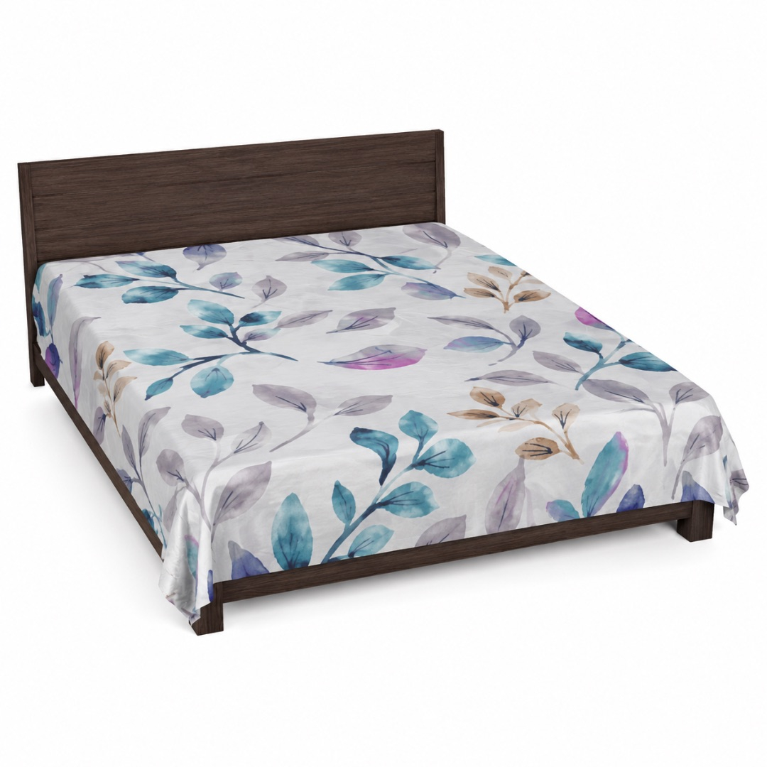 Premium Floral Leaf Print Bedsheet Fabric