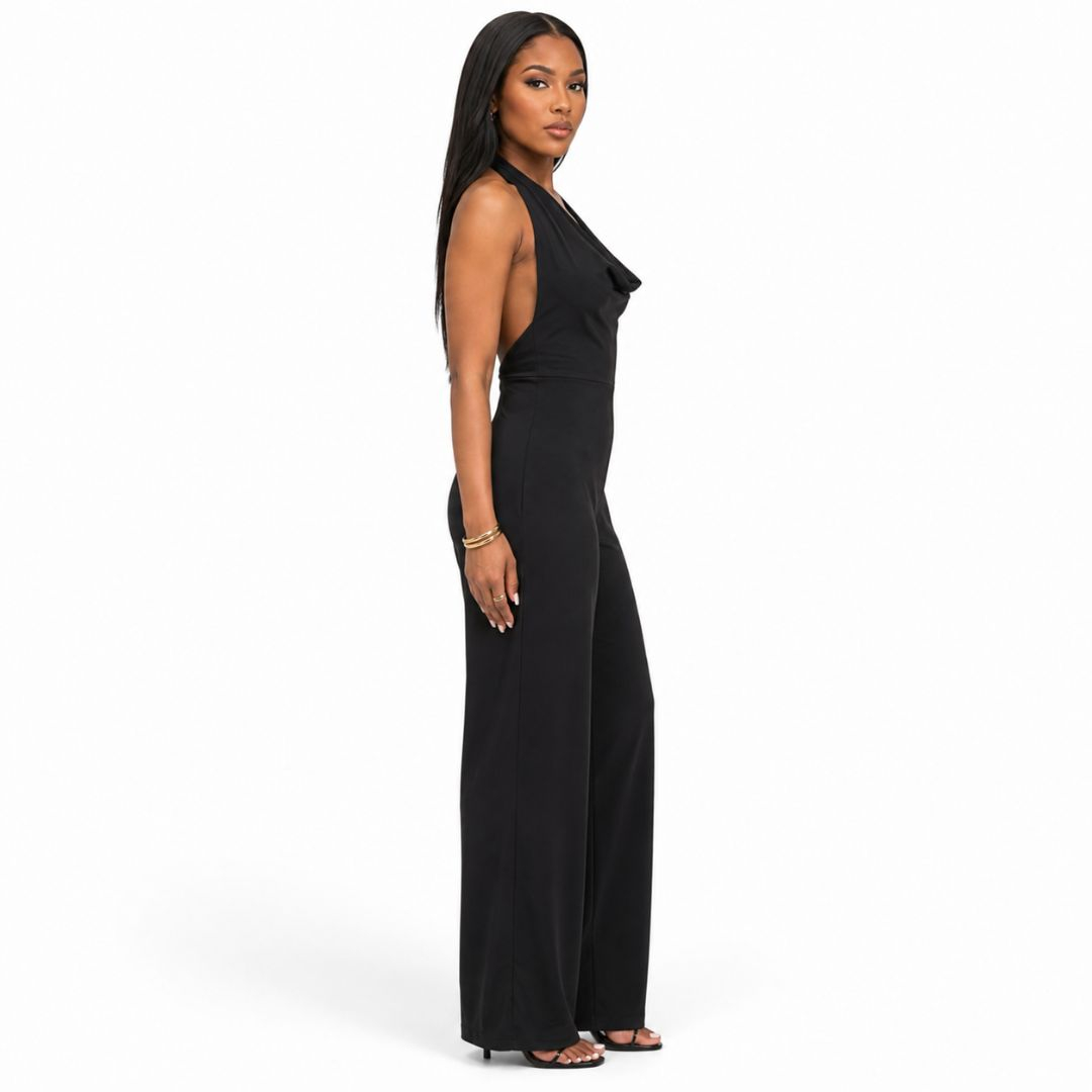 Midnight Halter Wide Leg Jumpsuit
