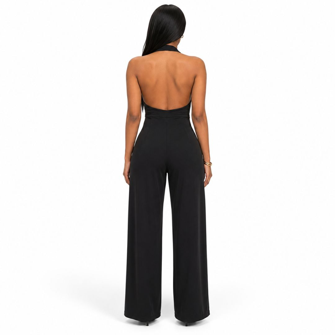 Midnight Halter Wide Leg Jumpsuit