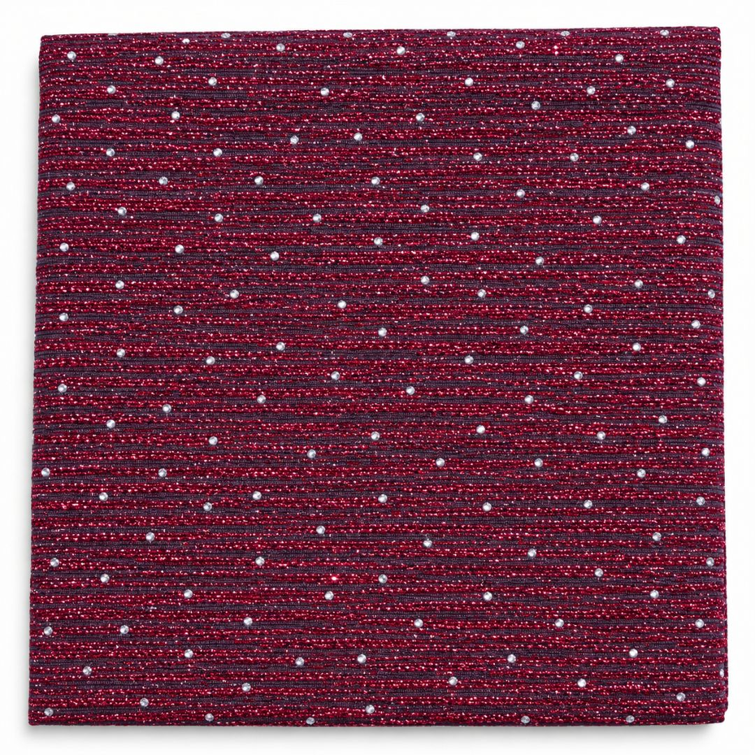 Ruby Red Fancy Beaded Lace Fabric