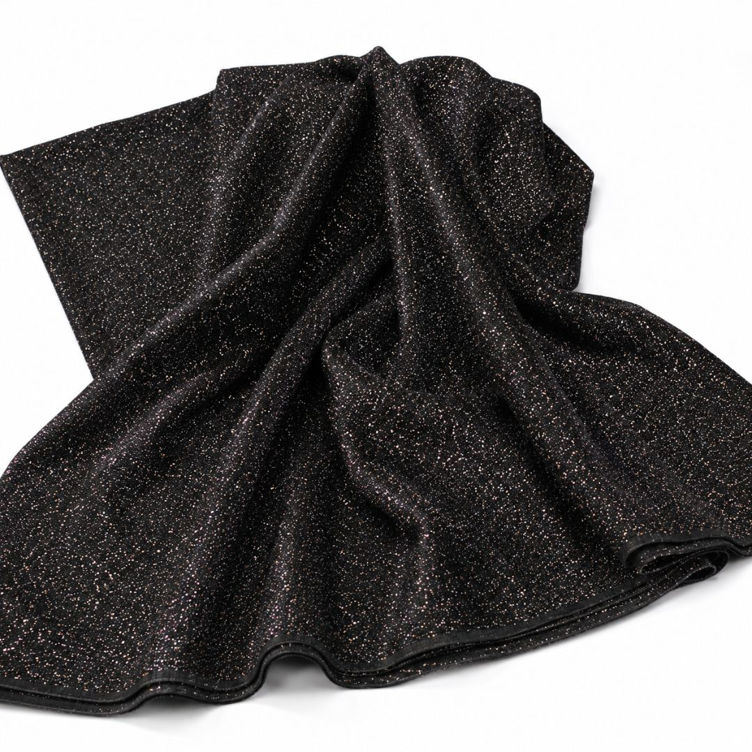 Midnight Black Fancy Sequin Fabric