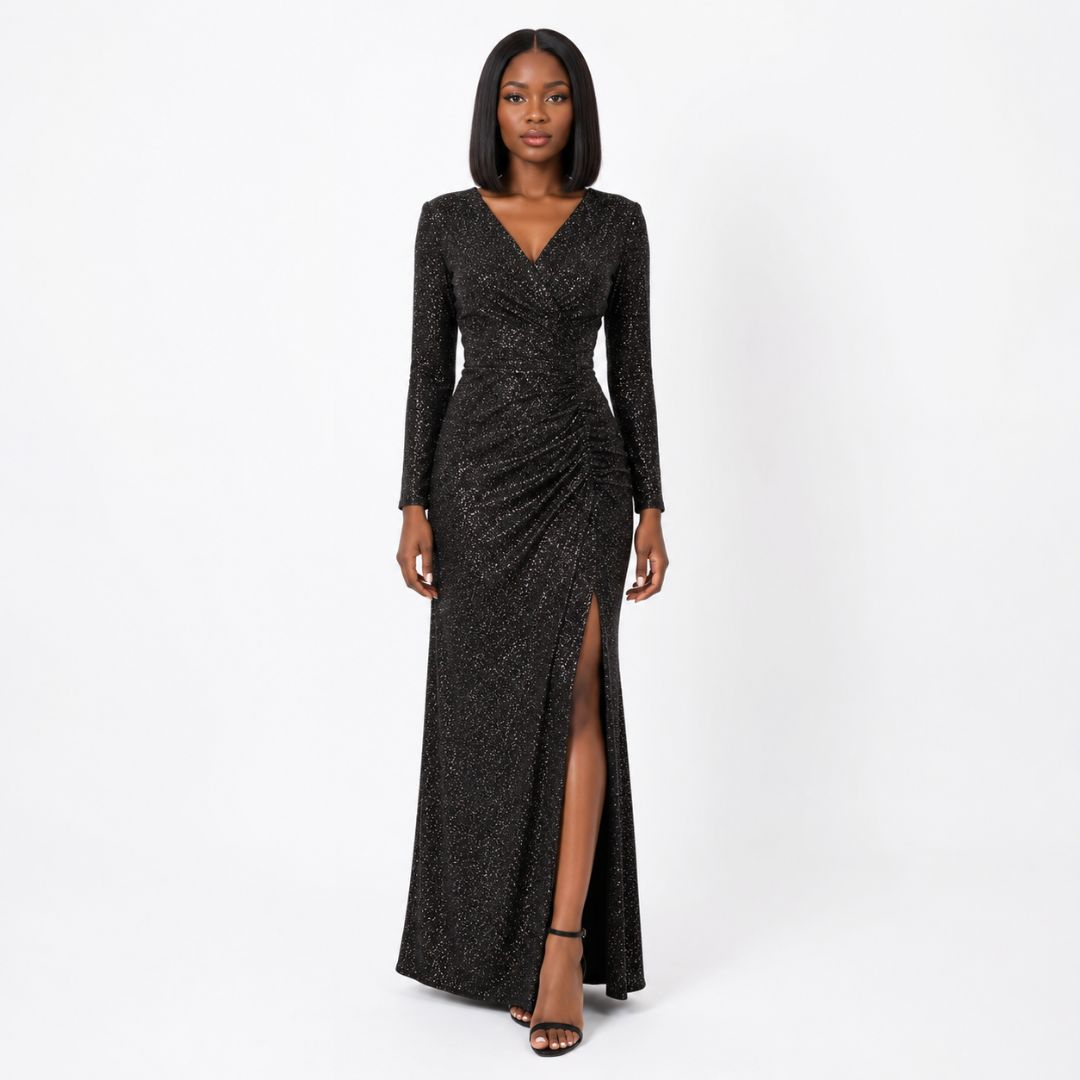 Midnight Black Fancy Sequin Fabric