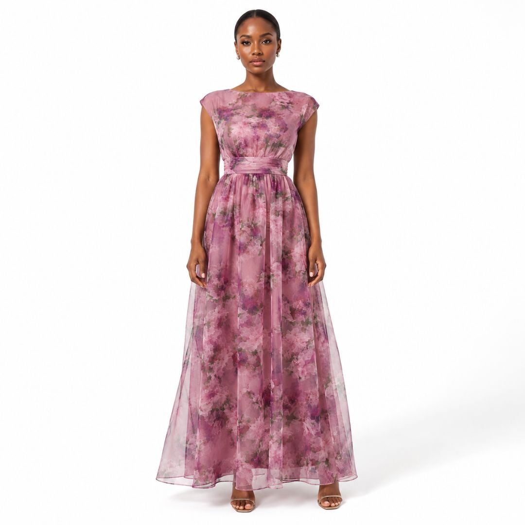 Blush Pink 3D Floral Mesh Fabric