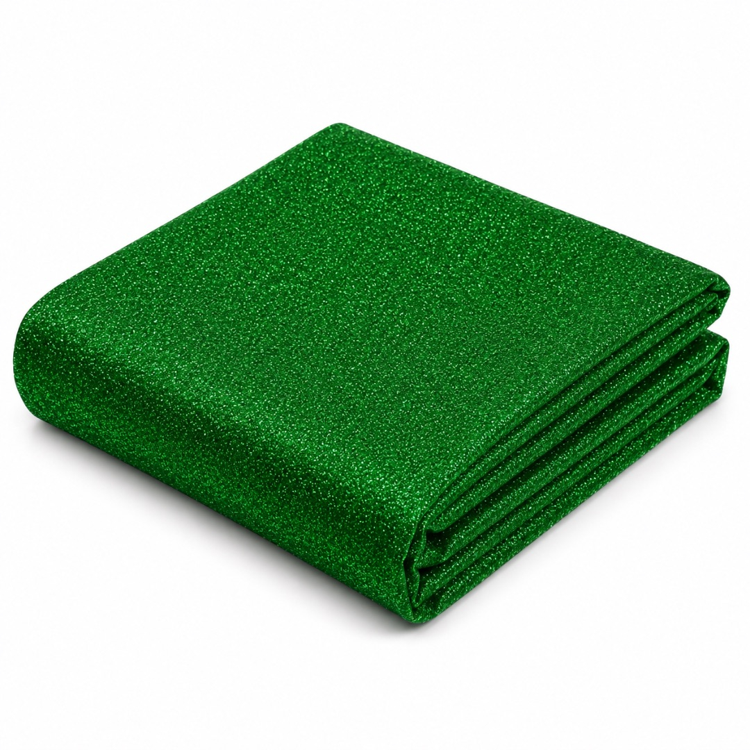 Premium Emerald Green Fancy Glitter Fabric Material