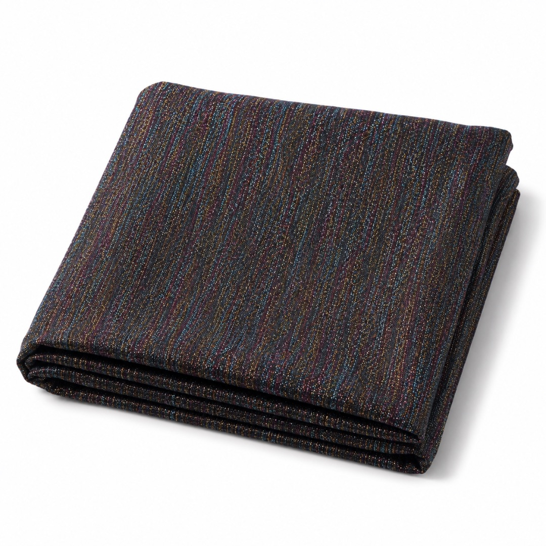 Premium Black Multicolour Fancy Glitter Fabric Material