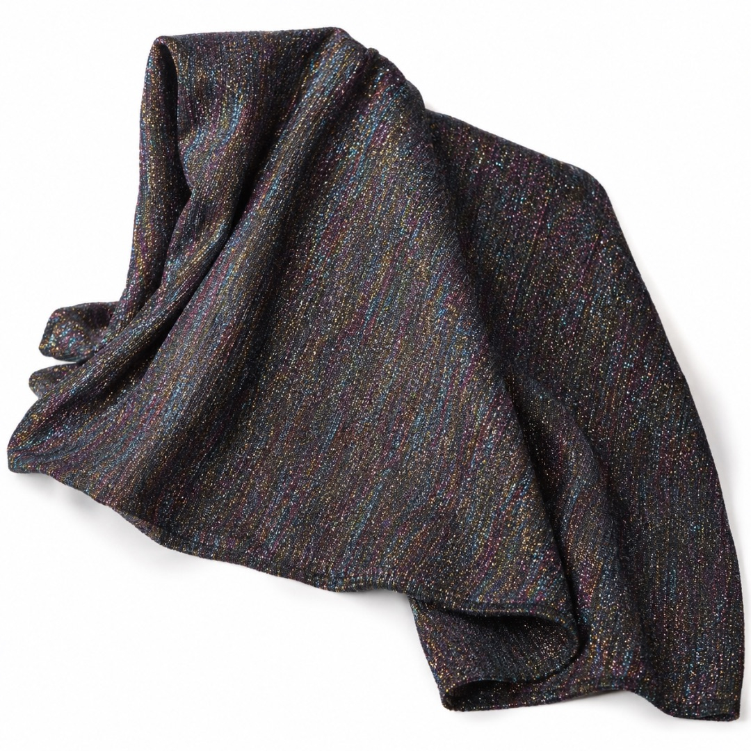 Premium Black Multicolour Fancy Glitter Fabric Material