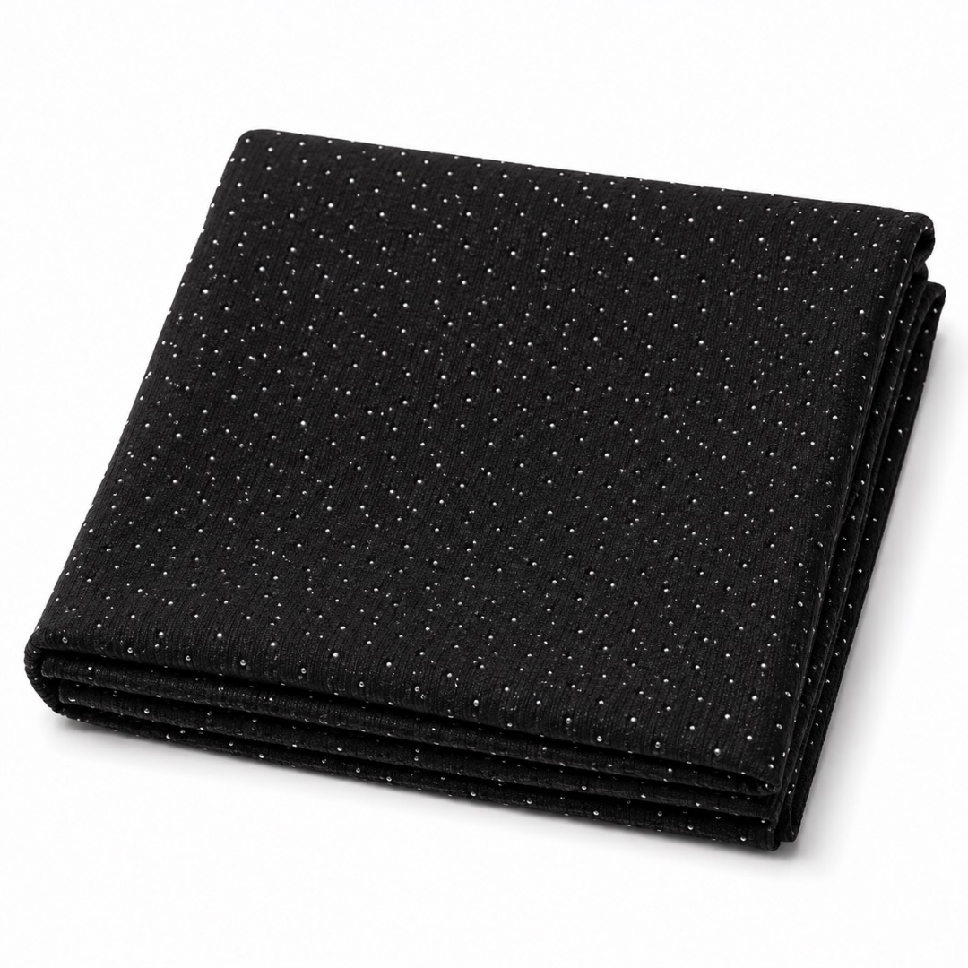 Premium Black Crystal Studded Fancy Fabric Material