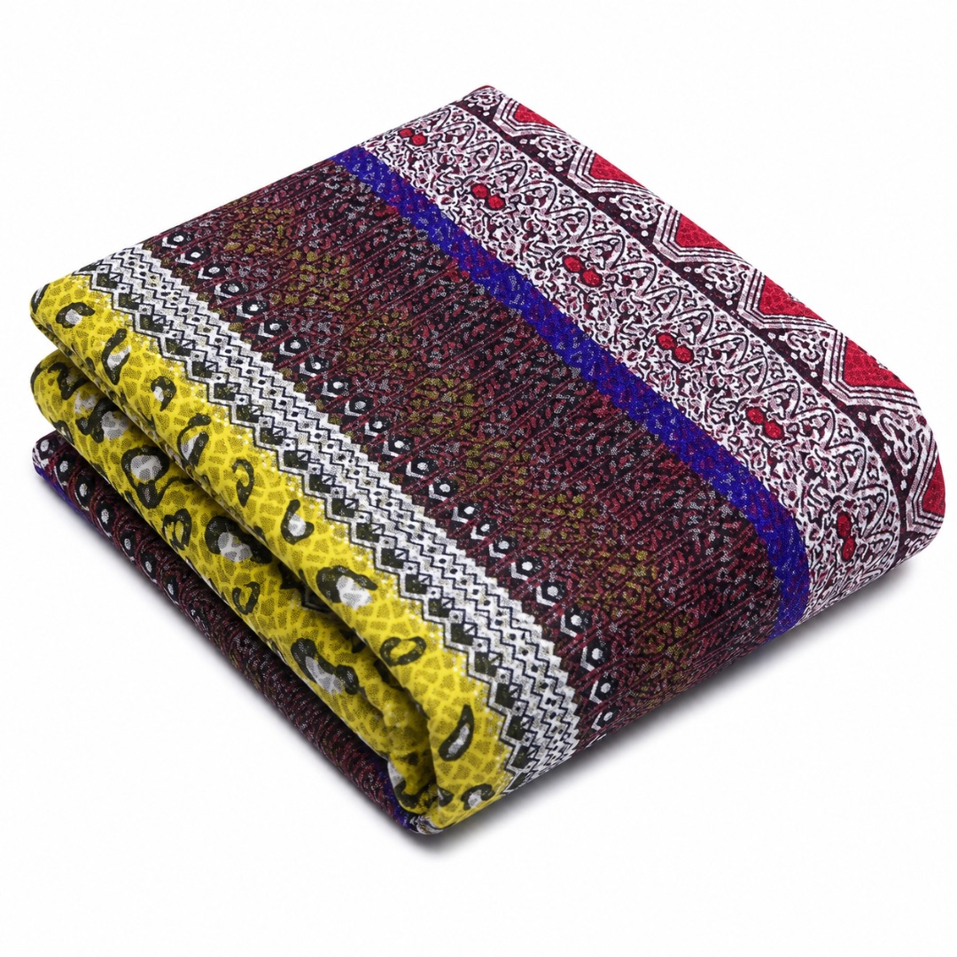 Premium Multicolour African Print Mesh Fabric Material