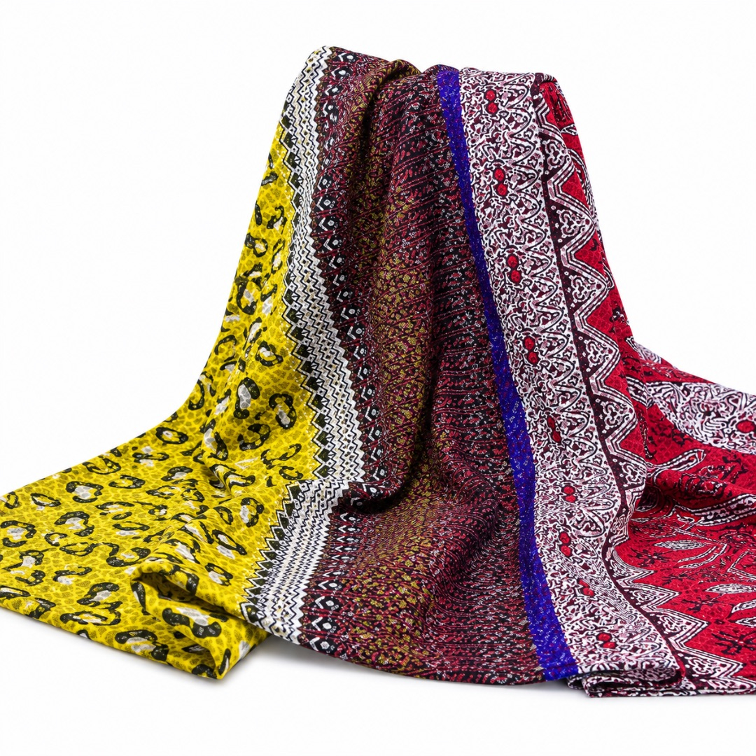 Premium Multicolour African Print Mesh Fabric Material