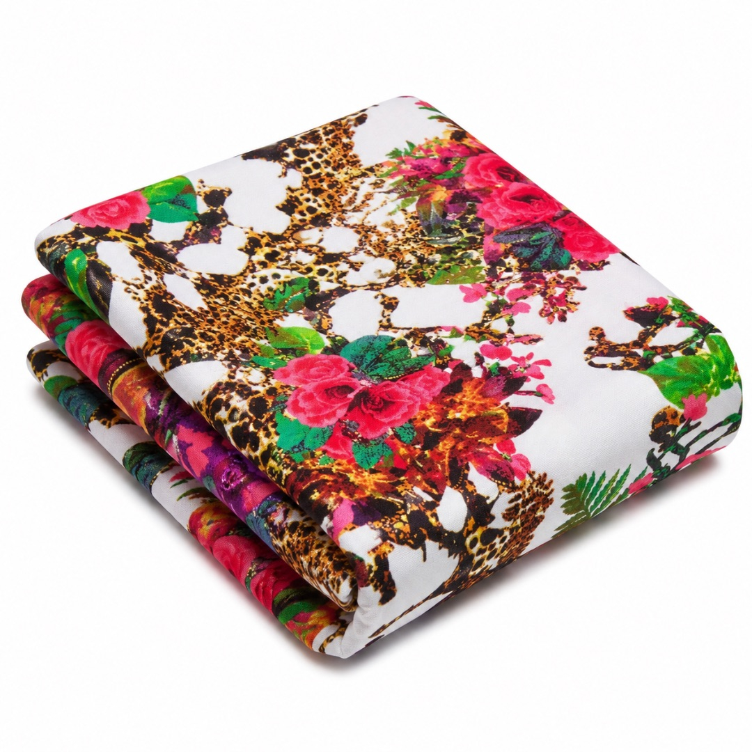 Premium Floral & Animal Print Mesh Fabric Material