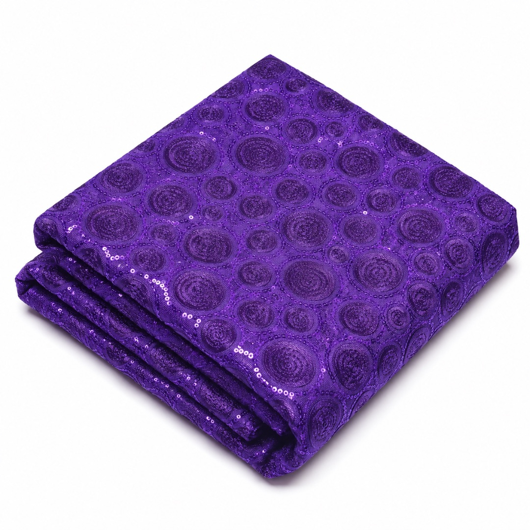 Premium Purple Sequined Sample Fabric Material