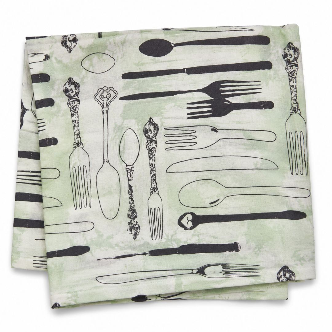 Vintage Cutlery Sketch Linen