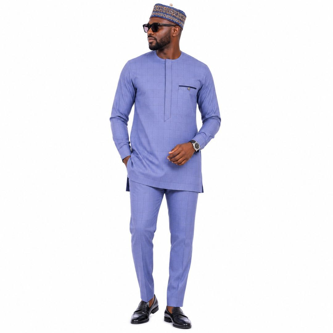 Plain Cotton Fabric with Subtle Check Pattern